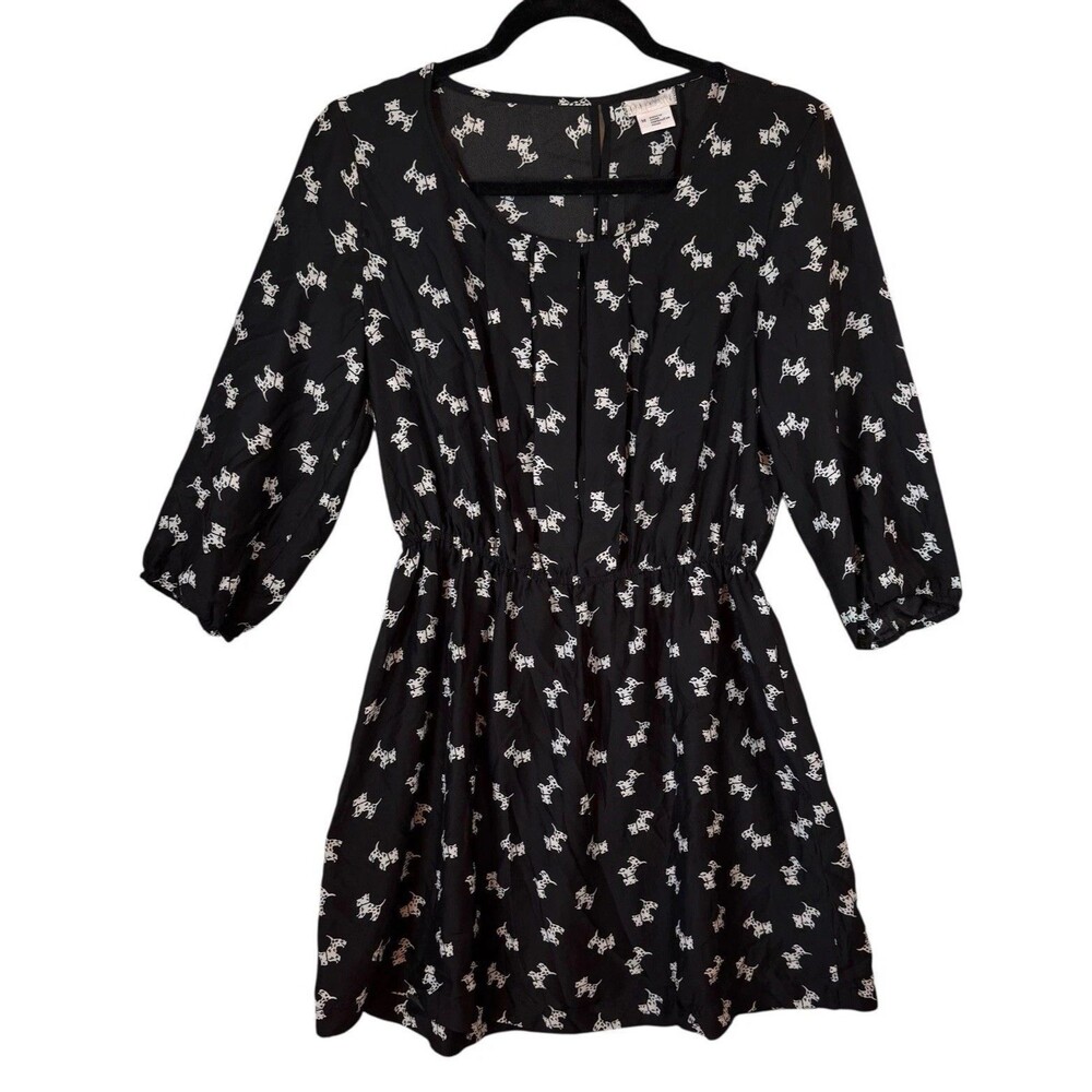 Urban Outfitters Black Mini Dress with Small Scootie Dog Design